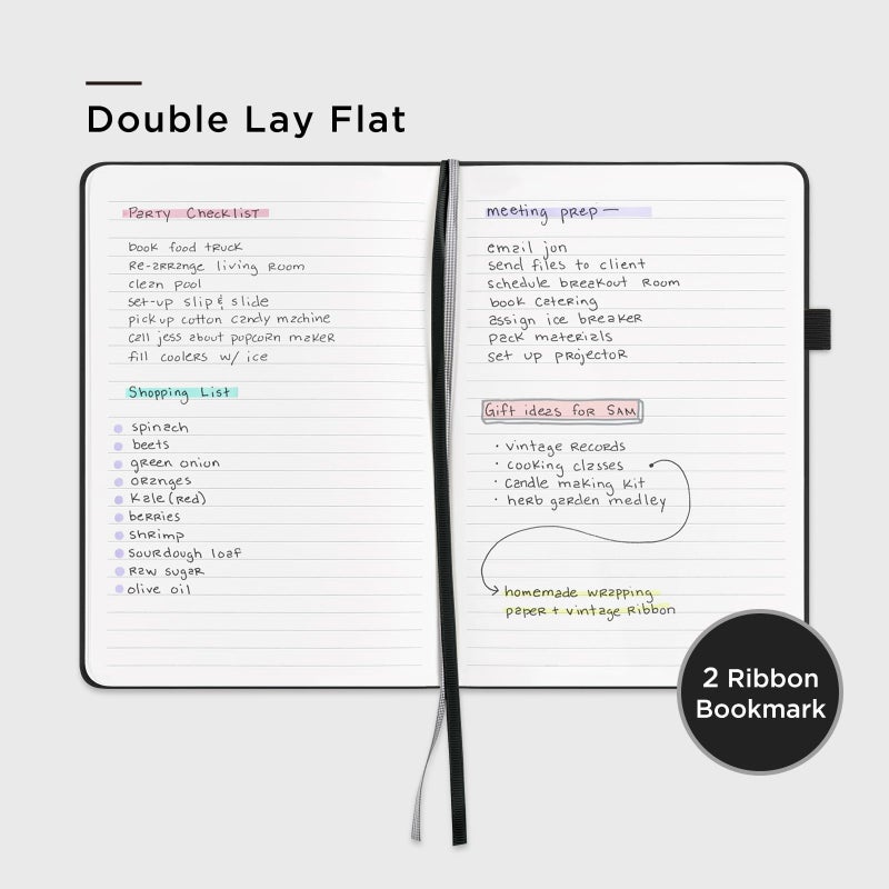 ⩓ Per Se Lined Journal Notebook (5 حزم)، 160 صفحة، A5 5.7 × 8 بوصة مجلات ورقية سميكة مسطرة بالكلية للكتابة، دفاتر ملاحظات ذات غلاف فني للنساء والرجال والمدرسة (أسود) - Image 3